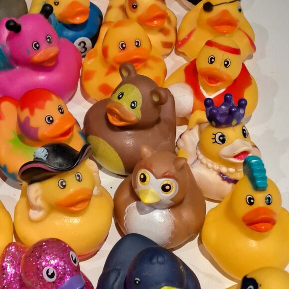 Lot of 69 assorted rubber ducks. Pirates, police men, owls, chicken, princess - Picture 12 of 16